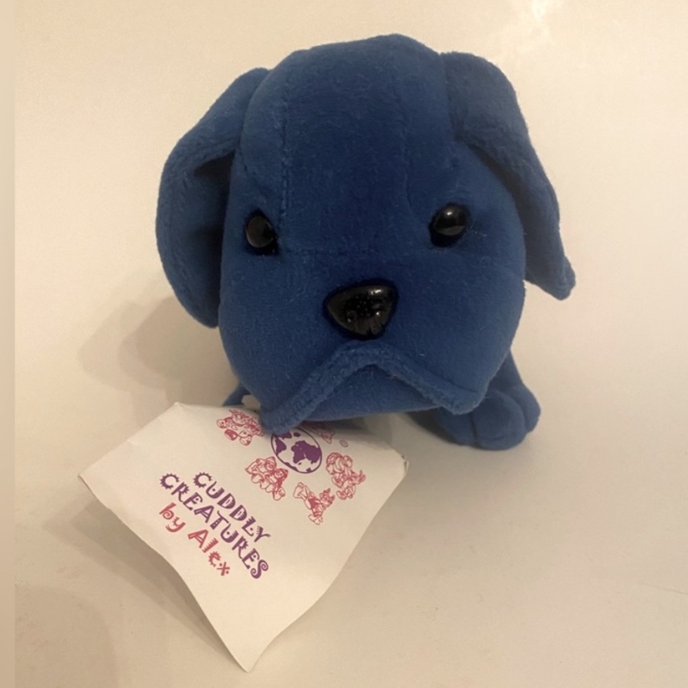 Cuddly Creatures By Alex VTG New Freddie Beanie Plush Toy Blue Hound Dog Blue OS